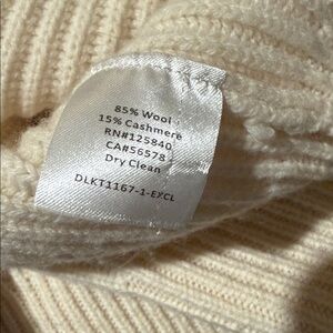 INTERMIX Cream V-Neck Sweater with Fringe hood